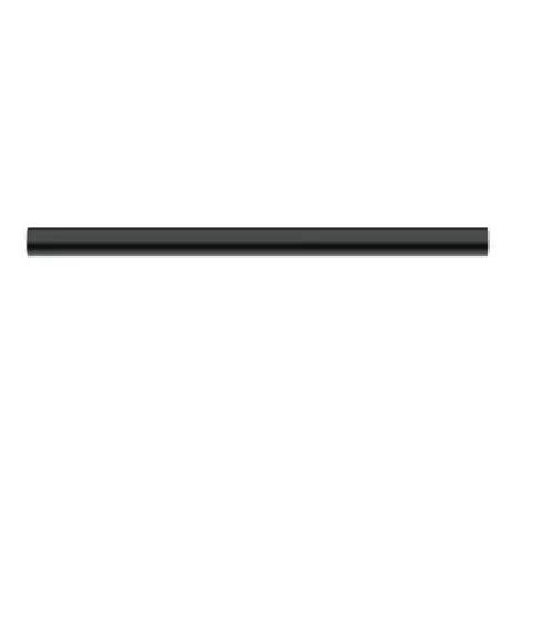 Schwarzes, gerades Rohr von Hansgrohe, längliche, schlichte Form, auf weißem Hintergrund abgebildet.